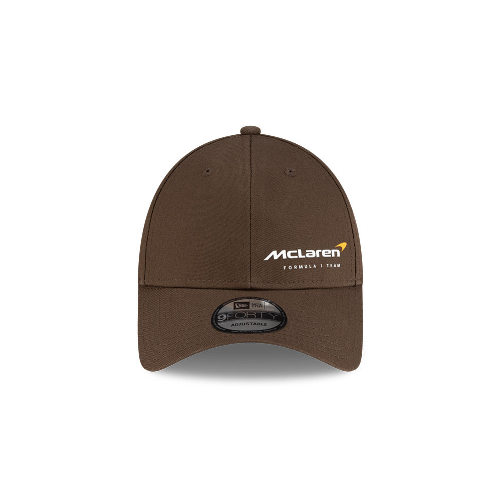 McLaren F1 Racing Hat - Essential Brown 9Forty Formula 1 Snapback Cap - New Era